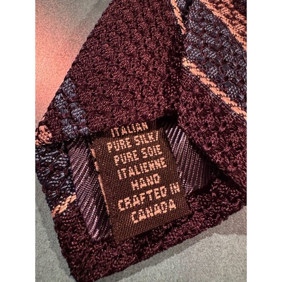 Dion Signature‎ Handcrafted Tie – Italian Pure Silk – Textured Stripe Design